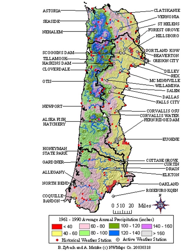 maps of oregon coast. Table 1.01 Oregon Coast Range